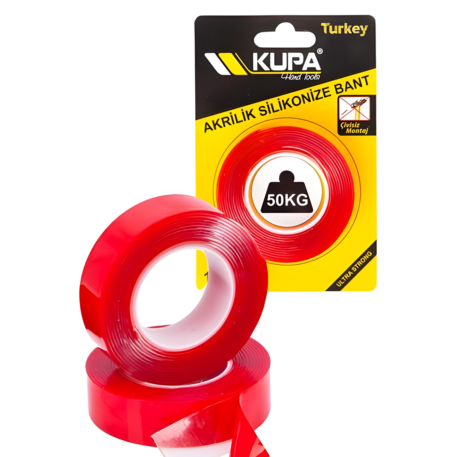 KUPA AKRİLİK SİLİKONİZE BANT KIRMIZI 18MM X 2YRD